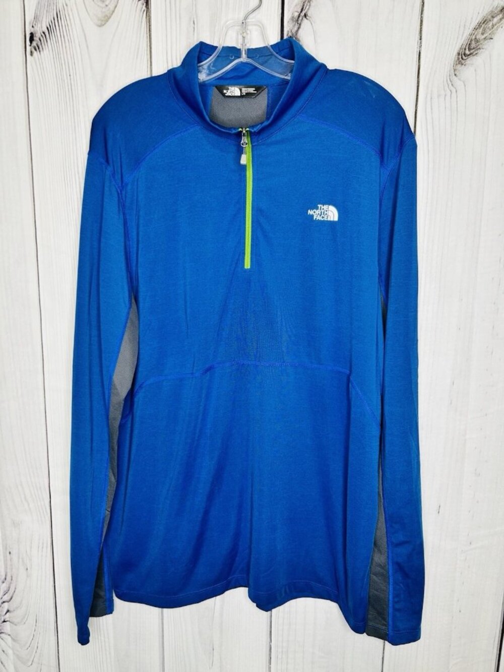 The North Face Mens Sz Large Blue Lightweight 1/4 Zip Pullover Long Sleeve